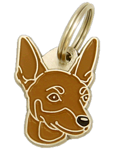 Pinscher miniatura marrom <br> (placa de identificação para cães, Gravado incluído)